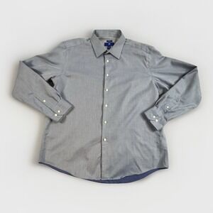 Egara Shirt Men's XXL Blue Slim Fit Long Sleeve Button Up Non-Iron Cotton